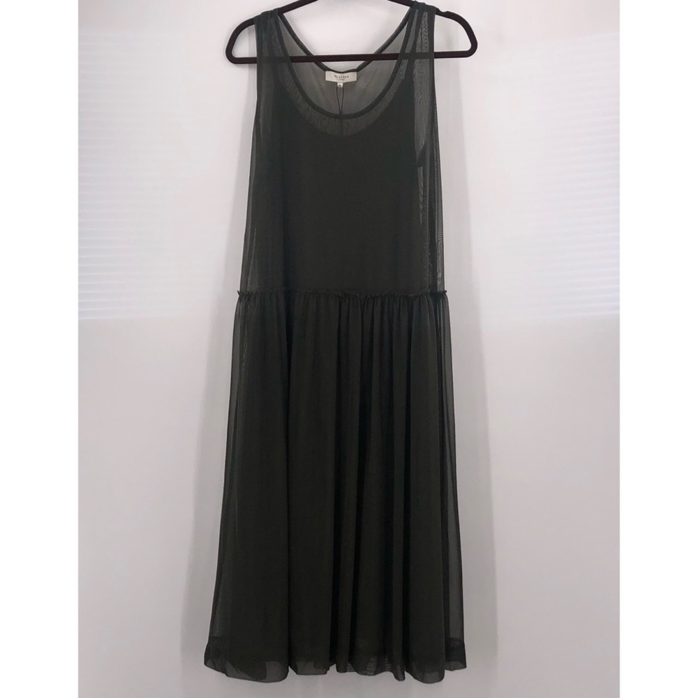 Selected Femme Sfeden Green Layered Midi Dress NWT - Picture 2 of 6